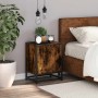 Mesita noche madera ingeniería roble ahumado 40x31x50cm metal by , Nightstands - Ref: Foro24-848713, Price: 36,92 €, Discount: %