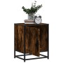 Mesita noche madera ingeniería roble ahumado 40x31x50cm metal by , Nightstands - Ref: Foro24-848713, Price: 36,92 €, Discount: %