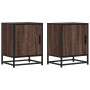 Mesitas noche 2 uds madera ingeniería marrón roble 40x31x50 cm by , Nightstands - Ref: Foro24-848718, Price: 66,51 €, Discoun...