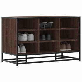 Banco zapatero madera de ingeniería marrón roble 84x40x53,5 cm by , Benches for halls and storage - Ref: Foro24-849233, Price...