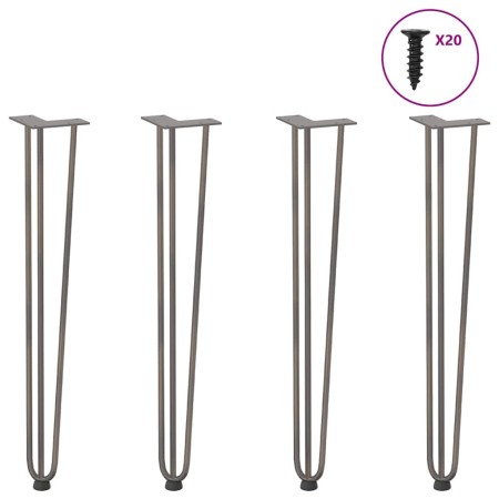 Patas mesa tipo horquilla 4 uds acero macizo acero natural 72cm von , Tischbeine - Ref: Foro24-4012447, Preis: 67,06 €, Rabat...