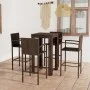 Muebles de bar de jardín 5 pzas ratán PE reposabrazos marrón by vidaXL, Garden sets - Ref: Foro24-3064807, Price: 339,74 €, D...