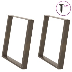 Patas para mesa comedor forma U 2uds acero natural 70x(72-73)cm by , Table legs - Ref: Foro24-4012795, Price: 91,68 €, Discou...
