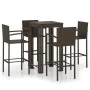 Muebles de bar de jardín 5 pzas ratán PE reposabrazos marrón by vidaXL, Garden sets - Ref: Foro24-3064807, Price: 339,74 €, D...
