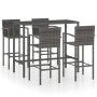 Garden table and high stools 5 pieces gray synthetic rattan by vidaXL, Garden sets - Ref: Foro24-3064844, Price: 364,50 €, Di...