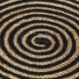 Alfombra de yute tejida a mano diseño espiral negro 120 cm