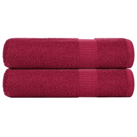 Toallas de ducha 2 uds 100% algodón burdeos 70x140 cm 360 gsm de , Toallas - Ref: Foro24-136737, Precio: 27,72 €, Descuento: %