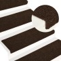 Alfombrilla de escaleras 15 uds tela punzonada marrón 65x21x4cm de vidaXL, Alfombrillas para escalones - Ref: Foro24-326188, ...