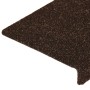 Alfombrilla de escaleras 15 uds tela punzonada marrón 65x21x4cm de vidaXL, Alfombrillas para escalones - Ref: Foro24-326188, ...