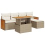 Set sofás jardín y cojines 6 pzas ratán sintético acacia beige by , Garden sets - Ref: Foro24-3327698, Price: 451,46 €, Disco...