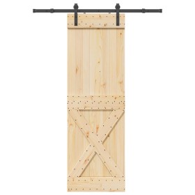 Puerta corredera con herrajes madera maciza de pino 70x210 cm by , Doors - Ref: Foro24-3332748, Price: 165,04 €, Discount: %