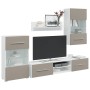 Muebles para TV 5 piezas con iluminación LED gris piedra by , TV Furniture - Ref: Foro24-3324233, Price: 320,40 €, Discount: %