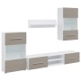 Muebles para TV 5 piezas con iluminación LED gris piedra by , TV Furniture - Ref: Foro24-3324233, Price: 320,40 €, Discount: %