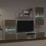 Muebles para TV 5 piezas con iluminación LED gris piedra by , TV Furniture - Ref: Foro24-3324233, Price: 320,40 €, Discount: %