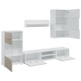 Muebles para TV 5 piezas con iluminación LED gris piedra by , TV Furniture - Ref: Foro24-3324233, Price: 320,40 €, Discount: %