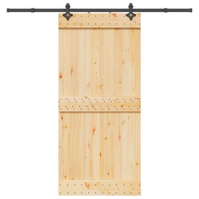 Puerta corredera con herrajes madera maciza de pino 95x210 cm von , Türen - Ref: Foro24-3332686, Preis: 202,77 €, Rabatt: %