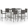 Mesa y taburetes altos jardín 3 piezas ratán sintético gris by vidaXL, Garden sets - Ref: Foro24-3064847, Price: 490,93 €, Di...