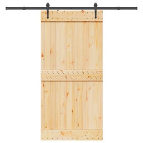 Puerta corredera con herrajes madera maciza de pino 100x210 cm von , Türen - Ref: Foro24-3332699, Preis: 234,27 €, Rabatt: %