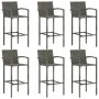 Tisch und hohe Gartenhocker 3-teilig aus grauem synthetischem Rattan von vidaXL, Gartensets - Ref: Foro24-3064847, Preis: 483...
