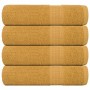 Toallas de ducha 4 uds 100% algodón oro 70x140 cm 360 gsm