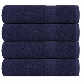 Toallas de baño 4 uds azul marino 100x150cm 360gsm 100% algodón
