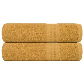 Toallas de baño 2 uds oro 100x150 cm 360 gsm 100% algodón de , Toallas - Ref: Foro24-136812, Precio: 27,99 €, Descuento: %