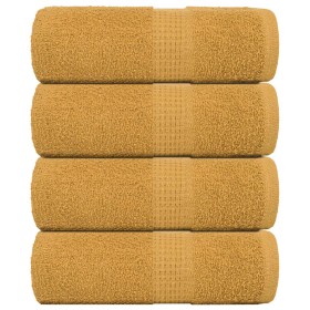 Toallas invitados 4 uds 100% algodón oro 30x50 cm 360 gsm de , Toallas - Ref: Foro24-136804, Precio: 17,99 €, Descuento: %