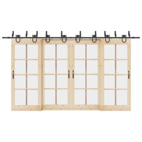 Kit de herrajes para puertas correderas acero negro 400 cm von , Türartikel - Ref: Foro24-3295758, Preis: 202,38 €, Rabatt: %