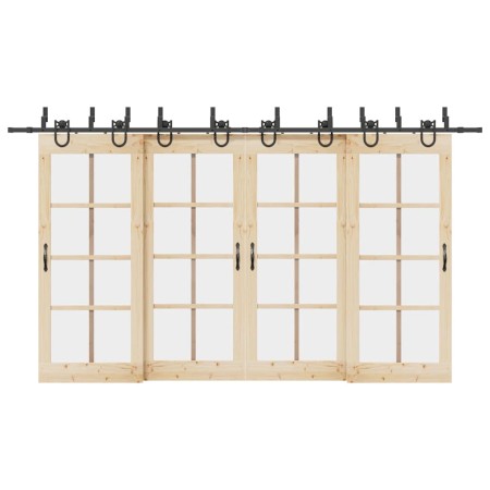 Kit de herrajes para puertas correderas acero negro 400 cm von , Türartikel - Ref: Foro24-3295758, Preis: 202,38 €, Rabatt: %