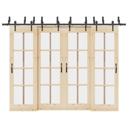 Kit de herrajes para puertas correderas acero negro 305 cm by , Door items - Ref: Foro24-3295745, Price: 234,56 €, Discount: %