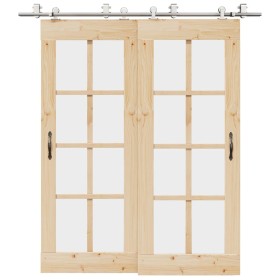 Kit de herrajes para puerta corredera 200 cm acero plateado von , Türartikel - Ref: Foro24-3295764, Preis: 189,20 €, Rabatt: %