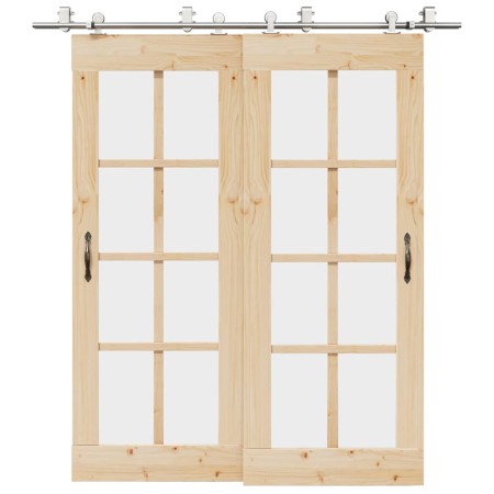 Kit de herrajes para puerta corredera 200 cm acero plateado von , Türartikel - Ref: Foro24-3295764, Preis: 189,20 €, Rabatt: %