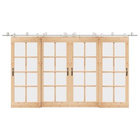 Kit de herrajes para puerta corredera 400 cm acero plateado de , Artículos para puertas - Ref: Foro24-3295772, Precio: 370,67...