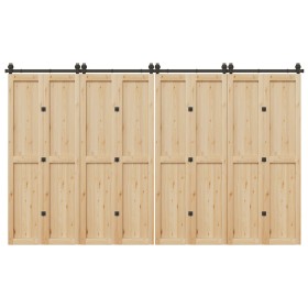 Kit de herrajes para puertas correderas acero negro 366 cm de , Artículos para puertas - Ref: Foro24-3295801, Precio: 203,06 ...