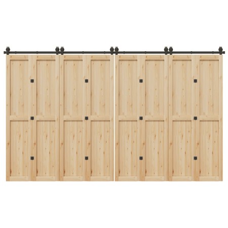 Kit de herrajes para puertas correderas acero negro 366 cm by , Door items - Ref: Foro24-3295801, Price: 203,06 €, Discount: %