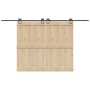 Kit de herrajes para puertas correderas acero negro 366 cm