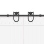 Kit de herrajes para puertas correderas acero negro 366 cm