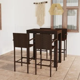 Garden bar furniture 5 pcs PE rattan armrest brown by vidaXL, Garden sets - Ref: Foro24-3064810, Price: 363,85 €, Discount: %