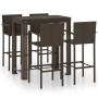 Garten-Barmöbel 5-tlg. PE-Rattan-Armlehne braun von vidaXL, Gartensets - Ref: Foro24-3064810, Preis: 353,38 €, Rabatt: %