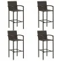 Muebles de bar de jardín 5 pzas ratán PE reposabrazos marrón de vidaXL, Conjuntos de jardín - Ref: Foro24-3064810, Precio: 34...