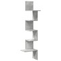 Estante esquina pared contrachapado gris hormigón 32x32x127,5cm de , Estantes y estanterías - Ref: Foro24-860520, Precio: 37,...