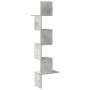 Estante esquina pared contrachapado gris hormigón 32x32x127,5cm de , Estantes y estanterías - Ref: Foro24-860520, Precio: 37,...