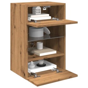 Muebles TV de pared luces LED 2 uds roble artisian 40x30x60,5cm by , TV Furniture - Ref: Foro24-857681, Price: 86,76 €, Disco...