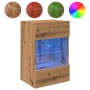 Muebles TV de pared luces LED 2 uds roble artisian 40x30x60,5cm von , TV-Möbel - Ref: Foro24-857681, Preis: 86,76 €, Rabatt: %
