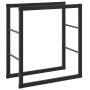 Leñero de acero negro 55x30x61 cm