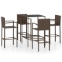 Gartenbar-Set, 5-teilig, mit braunen Polyrattan-Kissen. von vidaXL, Gartensets - Ref: Foro24-3064839, Preis: 315,42 €, Rabatt: %