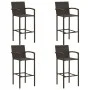Set de bar de jardín 5 piezas y cojines ratán sintético marrón by vidaXL, Garden sets - Ref: Foro24-3064839, Price: 311,26 €,...