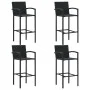 Mesa y taburetes altos jardín y cojines 5 pzas ratán PE negro de vidaXL, Conjuntos de jardín - Ref: Foro24-3064840, Precio: 3...