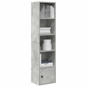 Estantería de madera de ingeniería gris hormigón 31x24x127 cm