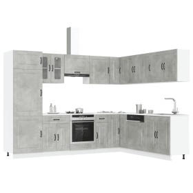 Mueble cocina Kalmar gris hormigón 14 pzas madera contrachapada de , Armarios de cocina - Ref: Foro24-3314975, Precio: 961,41...